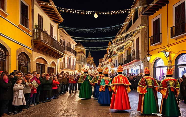 크리스마스와 스페인 전통 행사 - Heartwarming Spanish Festive Family Dinner** A cozy and inviting scene of a large Spanish family...